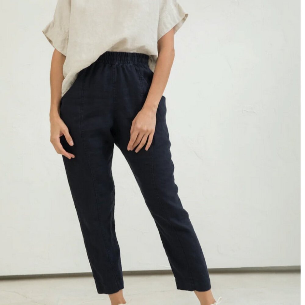 Elizabeth Suzann Clyde Work Pant in Organic Cotton Canvas, Black